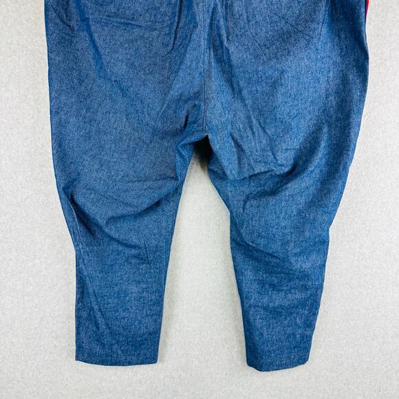 Old Navy Womans Sz 24 Plus Ankle Pixie Pants Blue Stripe Pockets Linen Blend - Picture 6 of 8